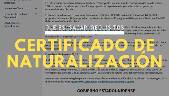 CERTIFICADO de NATURALIZACIÓN | Qué es, descargar, requisitos